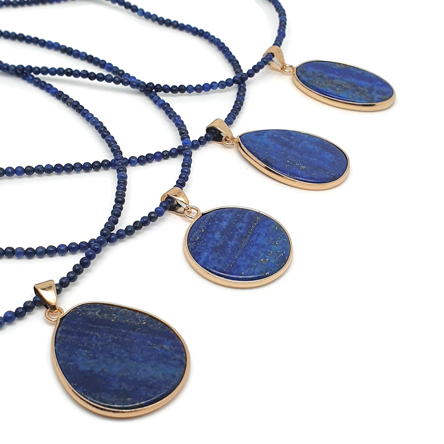 Blue Lapis Lazuli Delicate Beaded 16 Inch Collar Boho Necklace