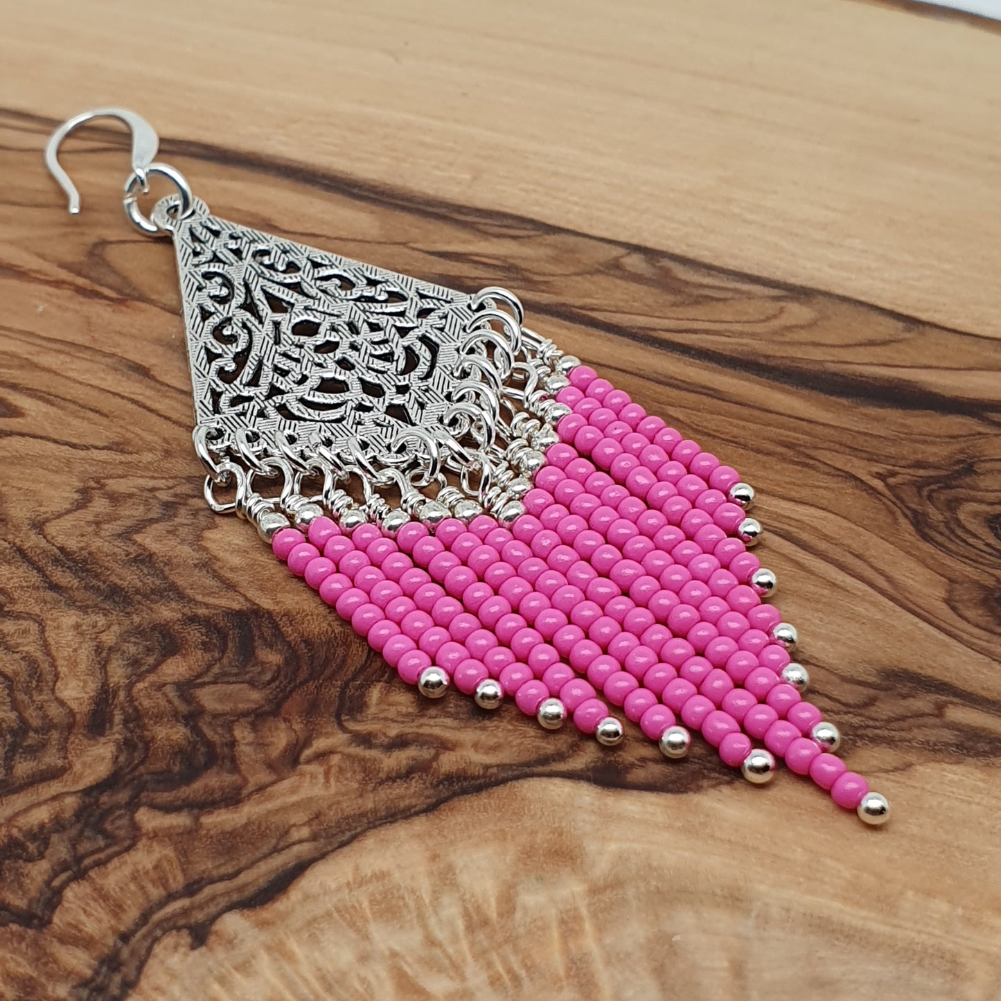 Colourful Beaded Chandelier Long Dangle Drop Boho Earrings