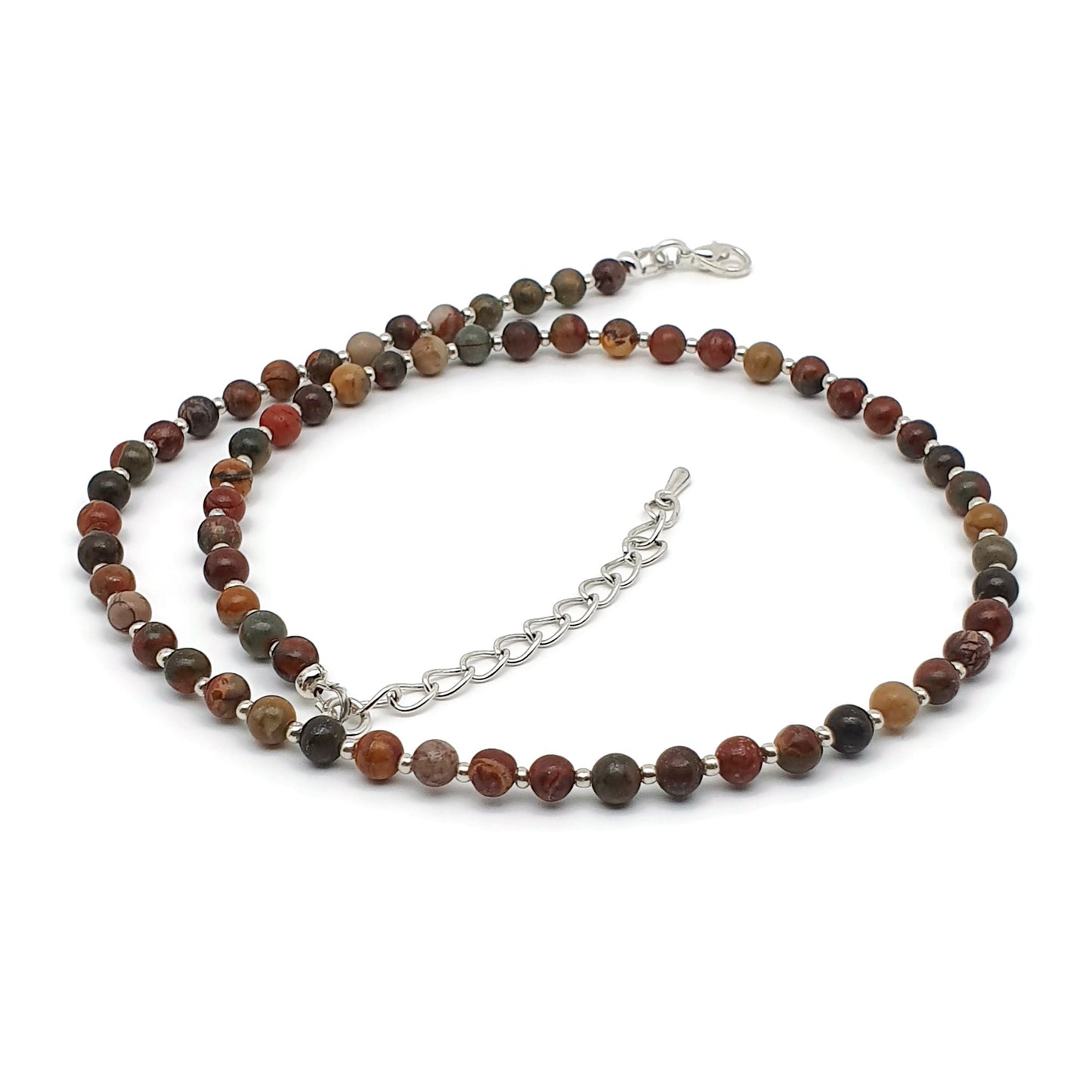 Natural Picasso Jasper Short Collar Beaded Necklace