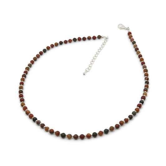 Natural Picasso Jasper Short Collar Beaded Necklace