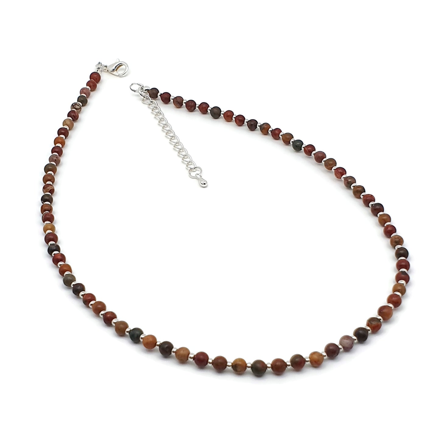 Natural Picasso Jasper Short Collar Beaded Necklace