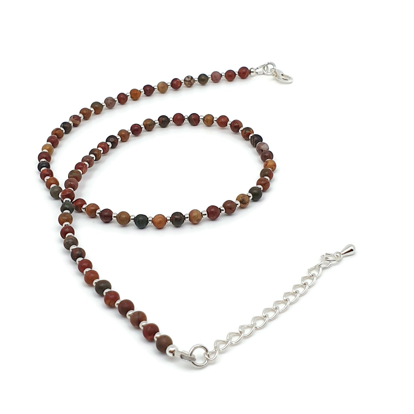 Natural Picasso Jasper Short Collar Beaded Necklace