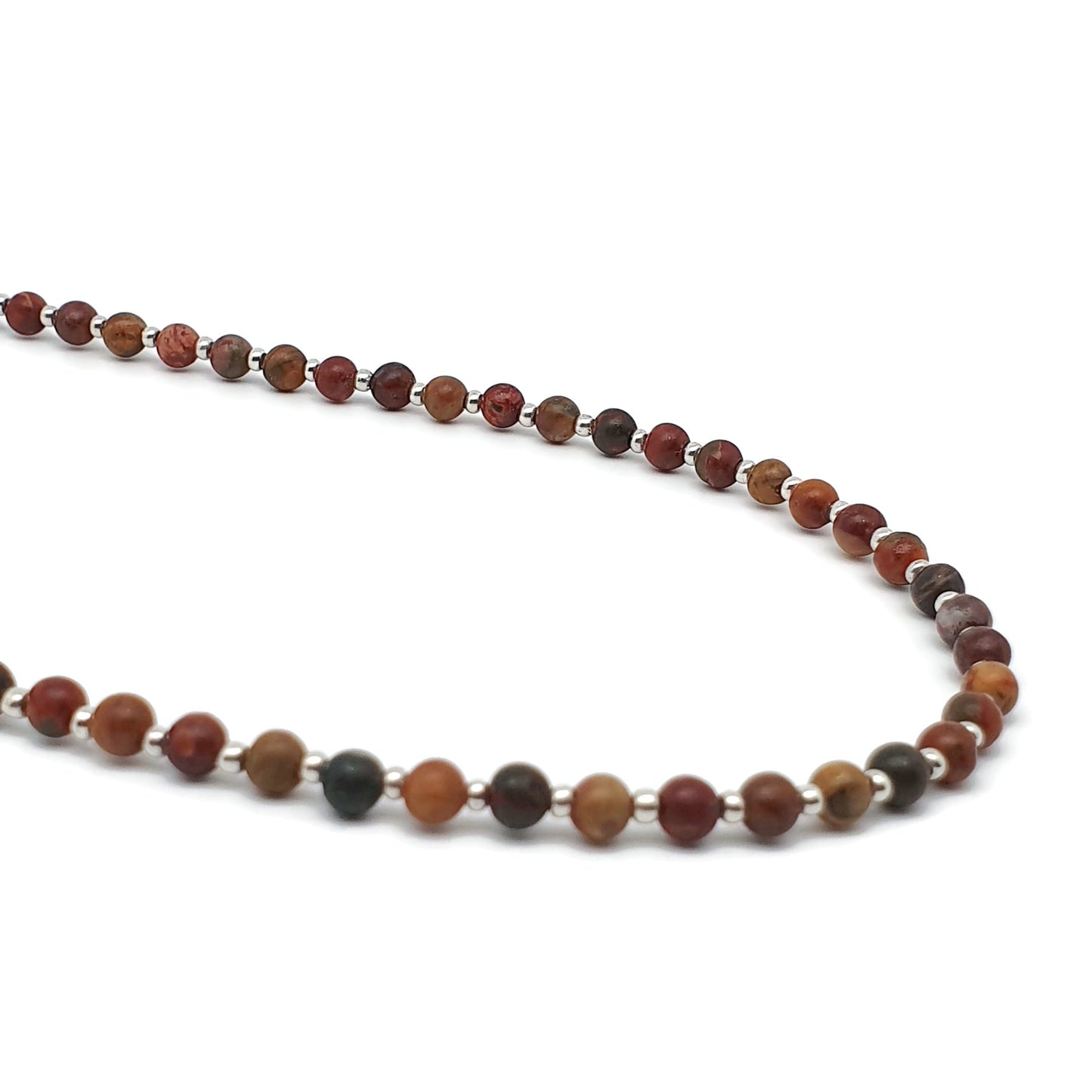 Natural Picasso Jasper Short Collar Beaded Necklace