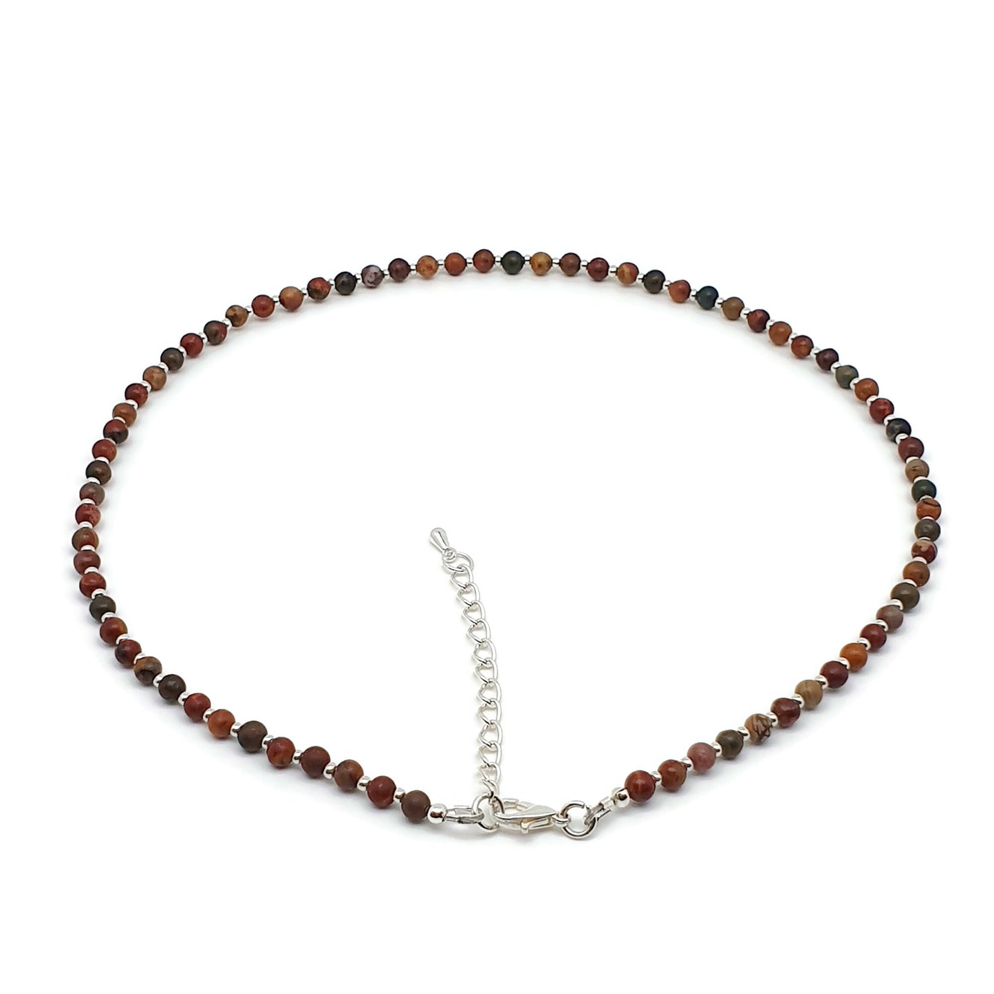 Natural Picasso Jasper Short Collar Beaded Necklace