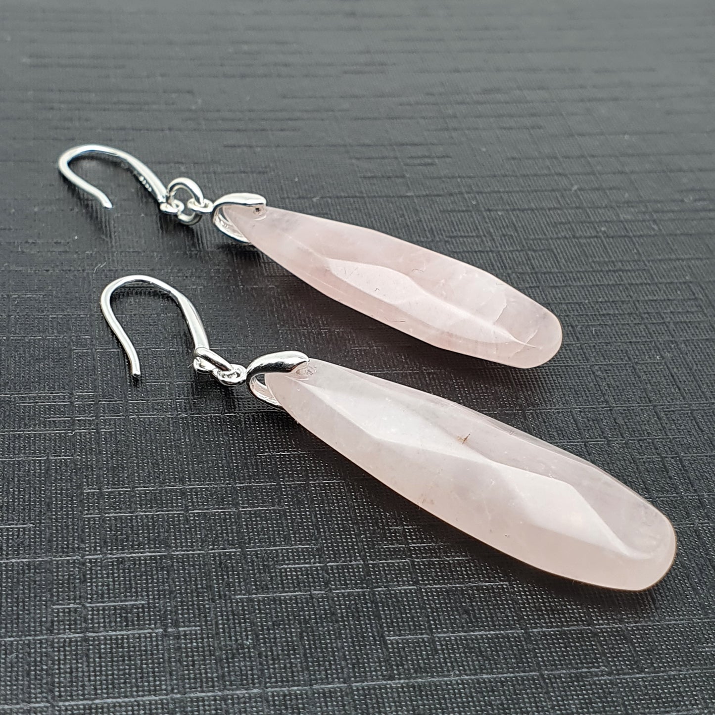 Natural Gemstone Teardrop Earrings Long Dangle Drop