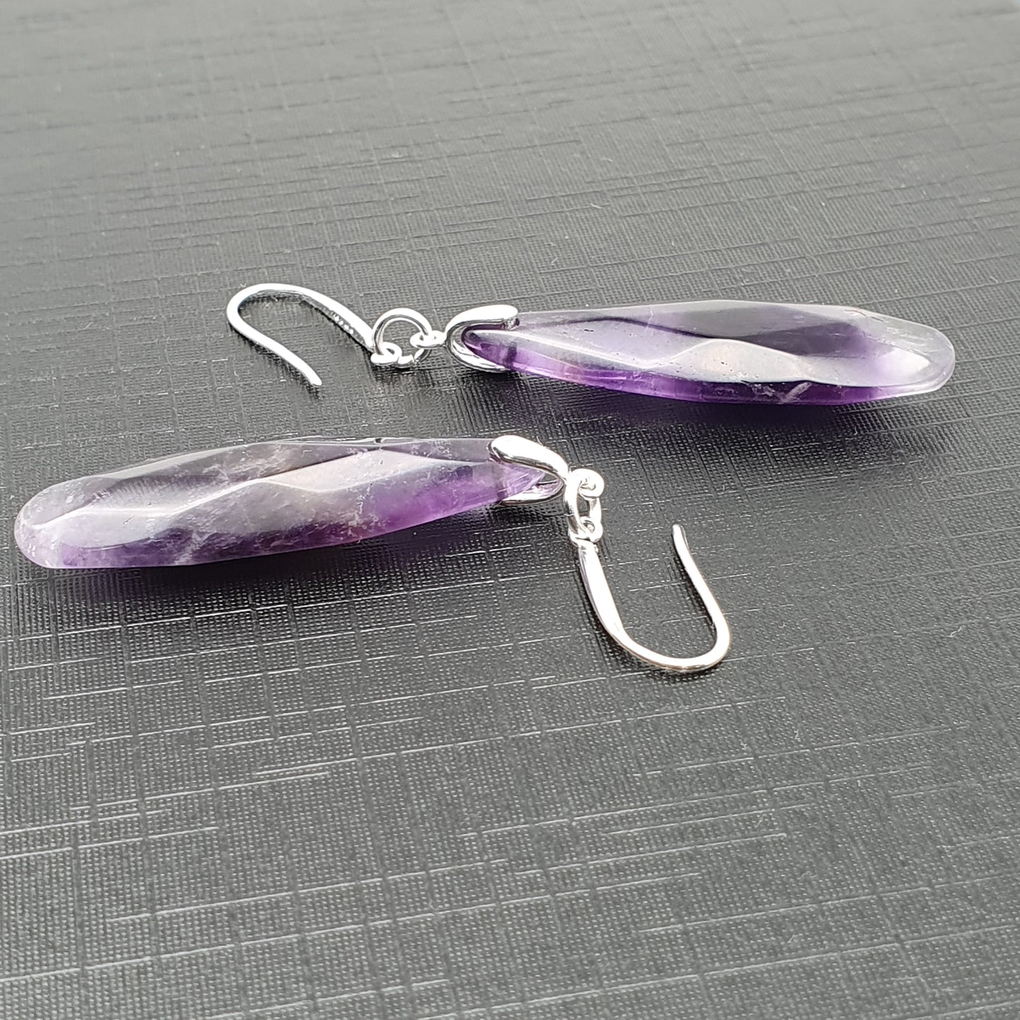 Natural Gemstone Teardrop Earrings Long Dangle Drop