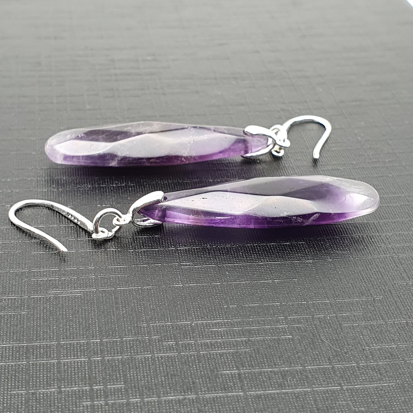 Natural Gemstone Teardrop Earrings Long Dangle Drop