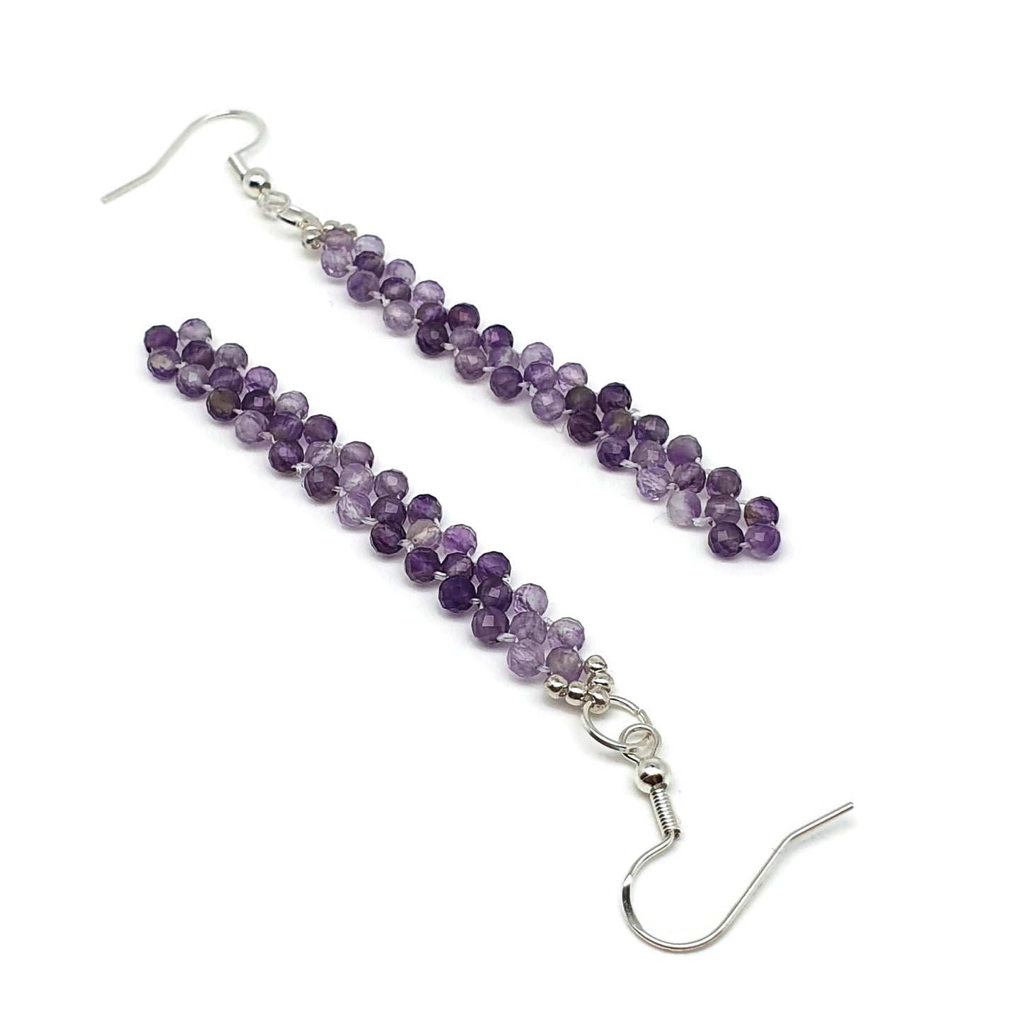 Beaded Gemstone Earrings Long Dangle Drop