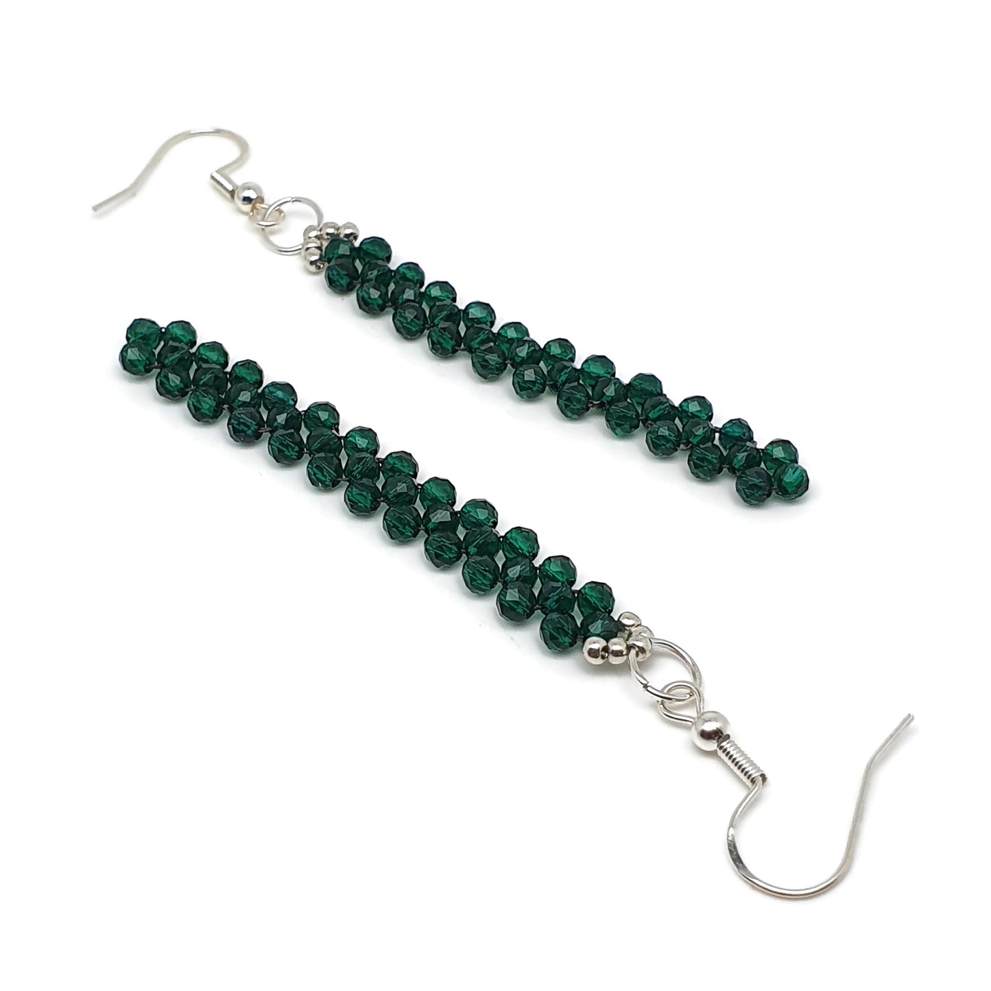 Beaded Gemstone Earrings Long Dangle Drop