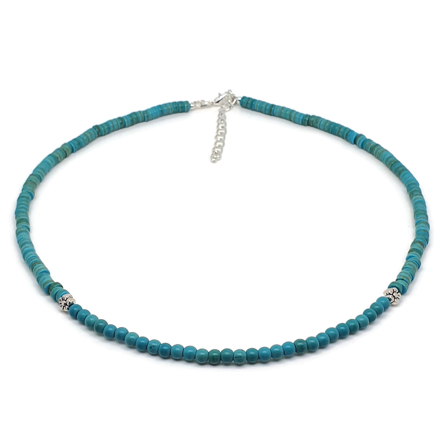 Turquoise Blue Dyed Howlite Collar Boho Beaded Necklace