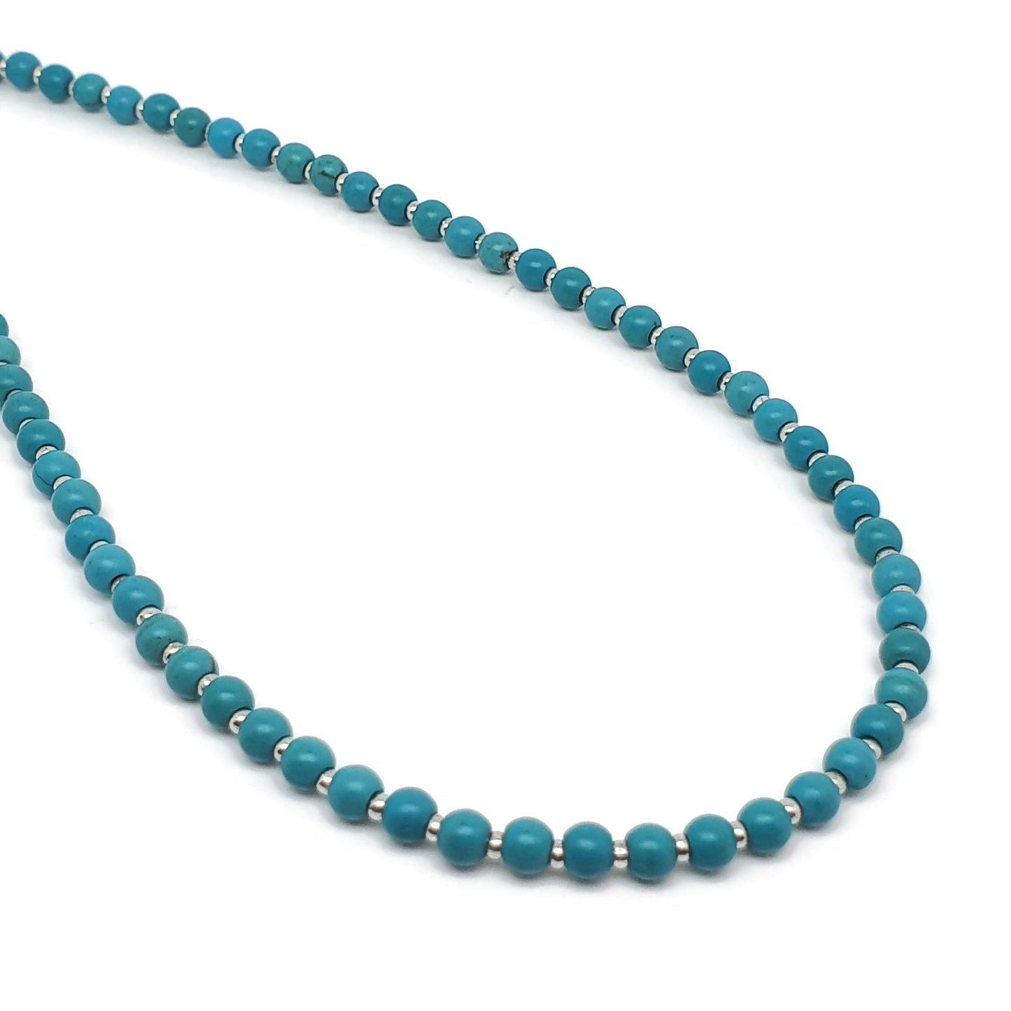 Turquoise Blue Dyed Howlite Collar Boho Beaded Necklace