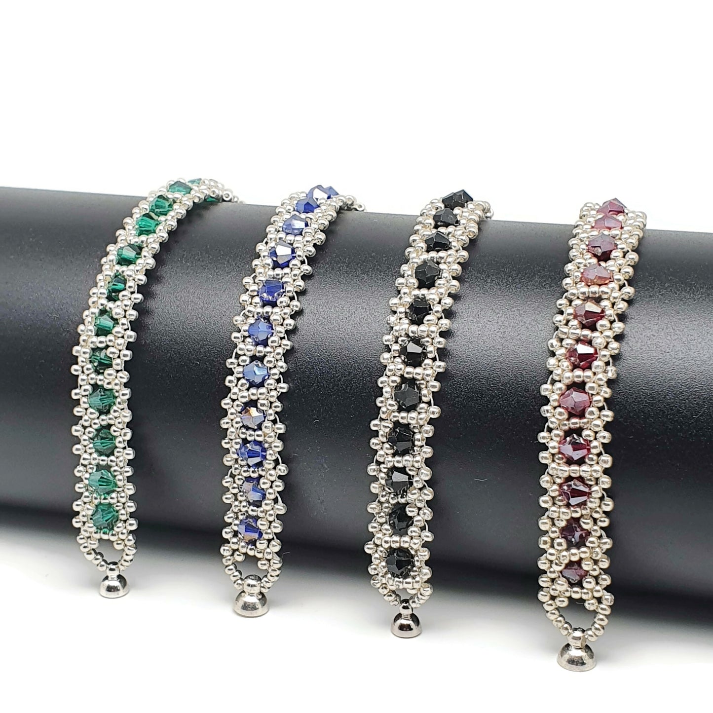 Sparkling Crystal Beaded Iterlaced Bracelet Magnetic Clasp