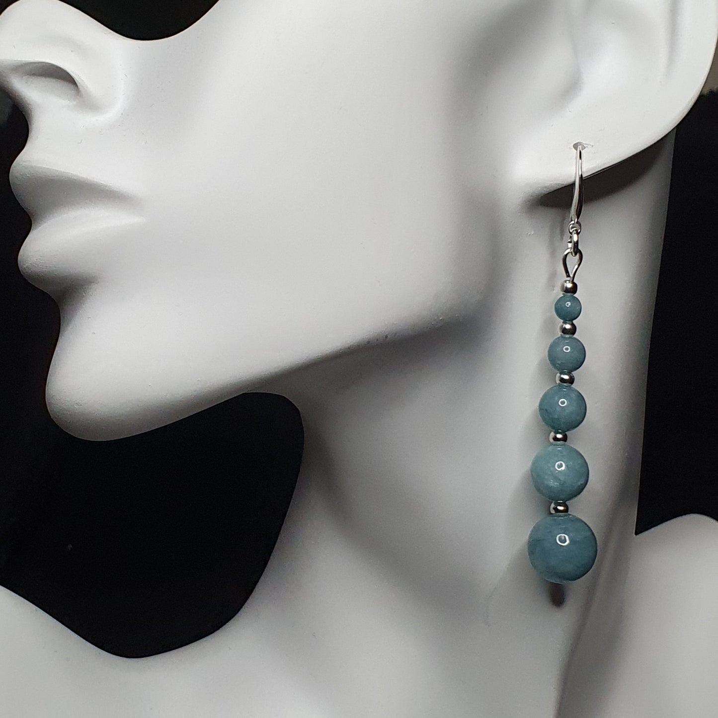 Colourful Chalcedony Beaded Graduated Long Dangle Drop Boho Earrings