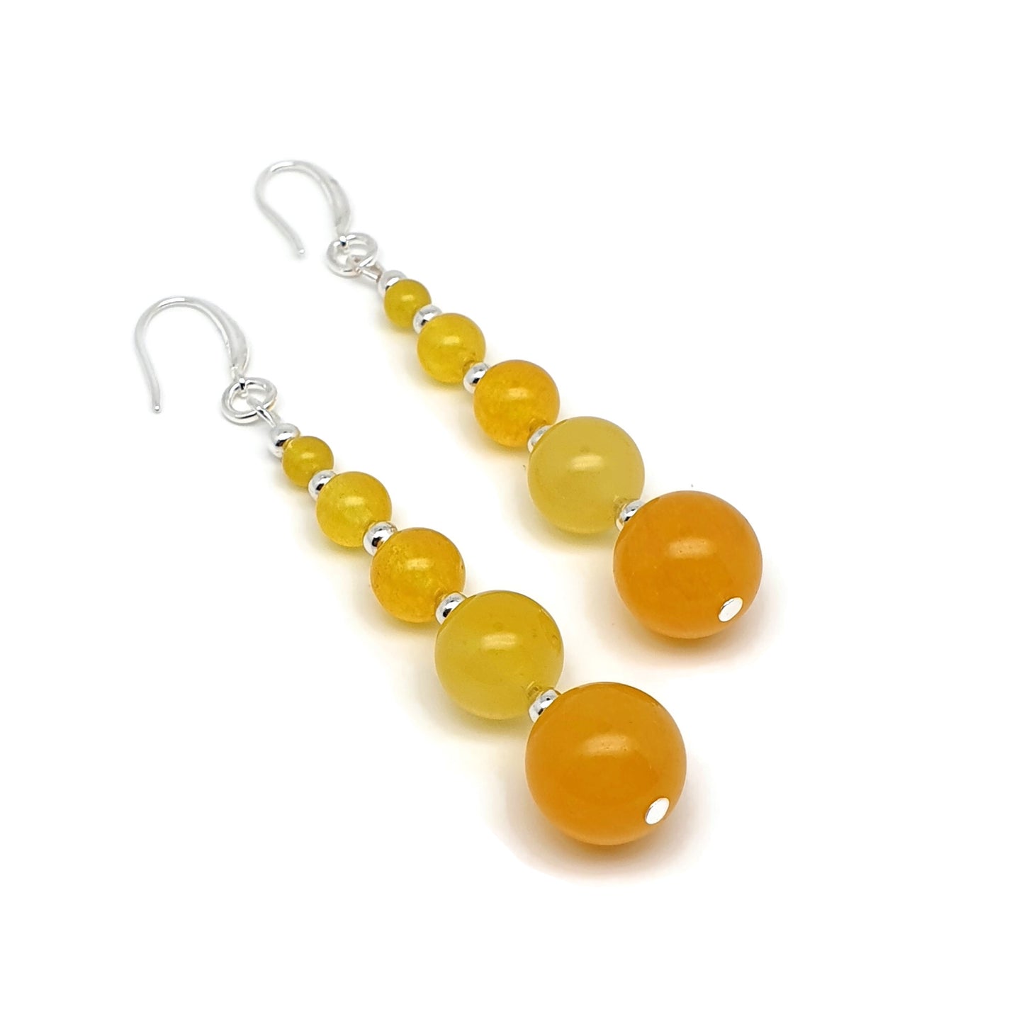 Colourful Chalcedony Beaded Graduated Long Dangle Drop Boho Earrings