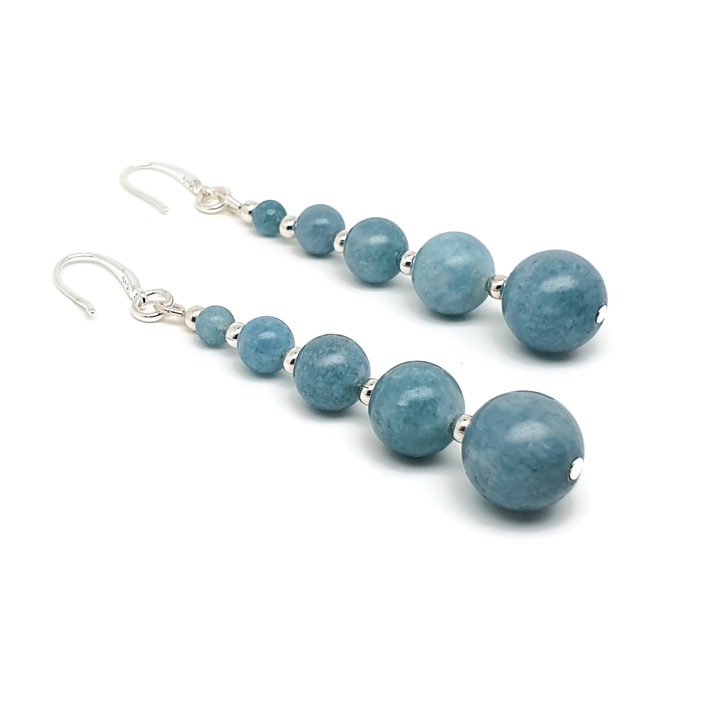 Colourful Chalcedony Beaded Graduated Long Dangle Drop Boho Earrings