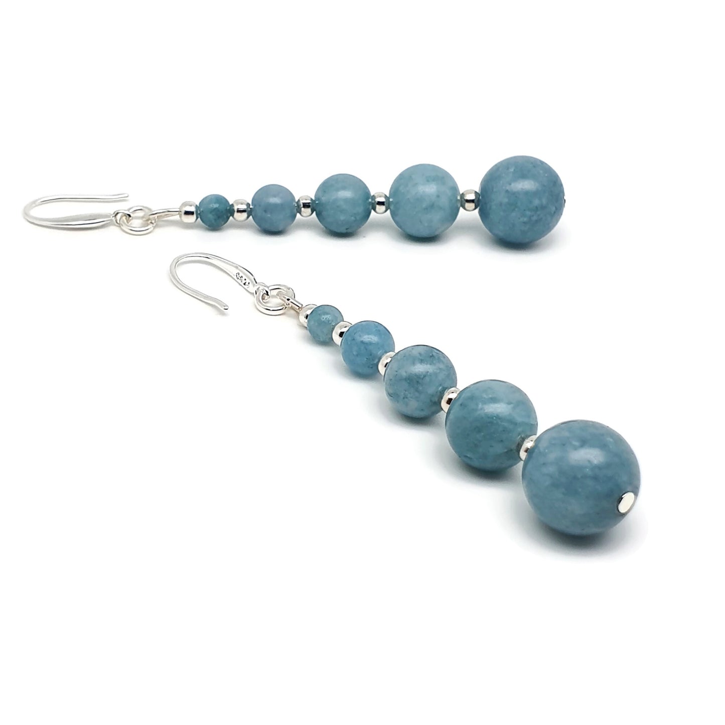 Colourful Chalcedony Beaded Graduated Long Dangle Drop Boho Earrings