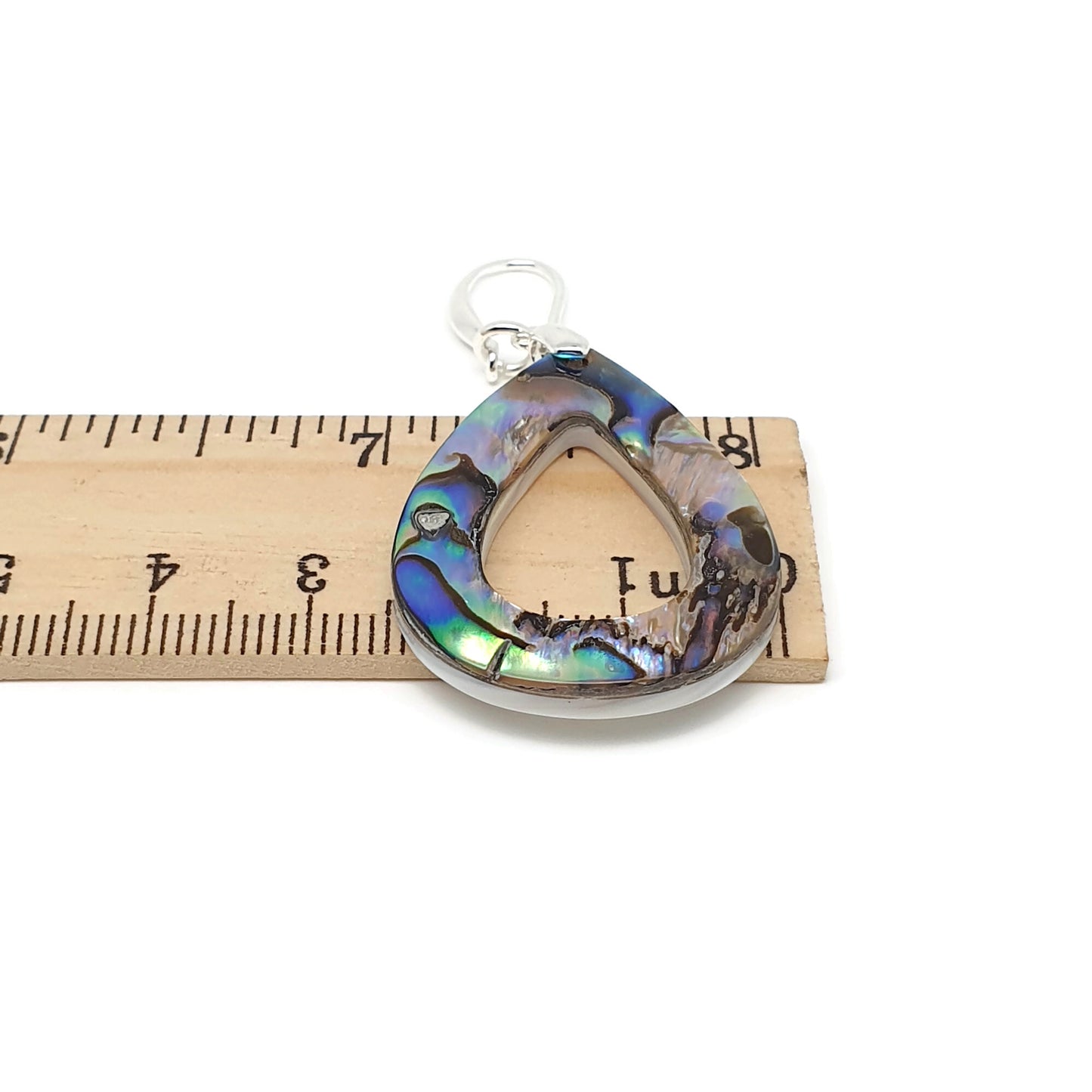 Rainbow Paua Abalone Teardrop Earrings Natural Sea Shell Long Dangle Drop