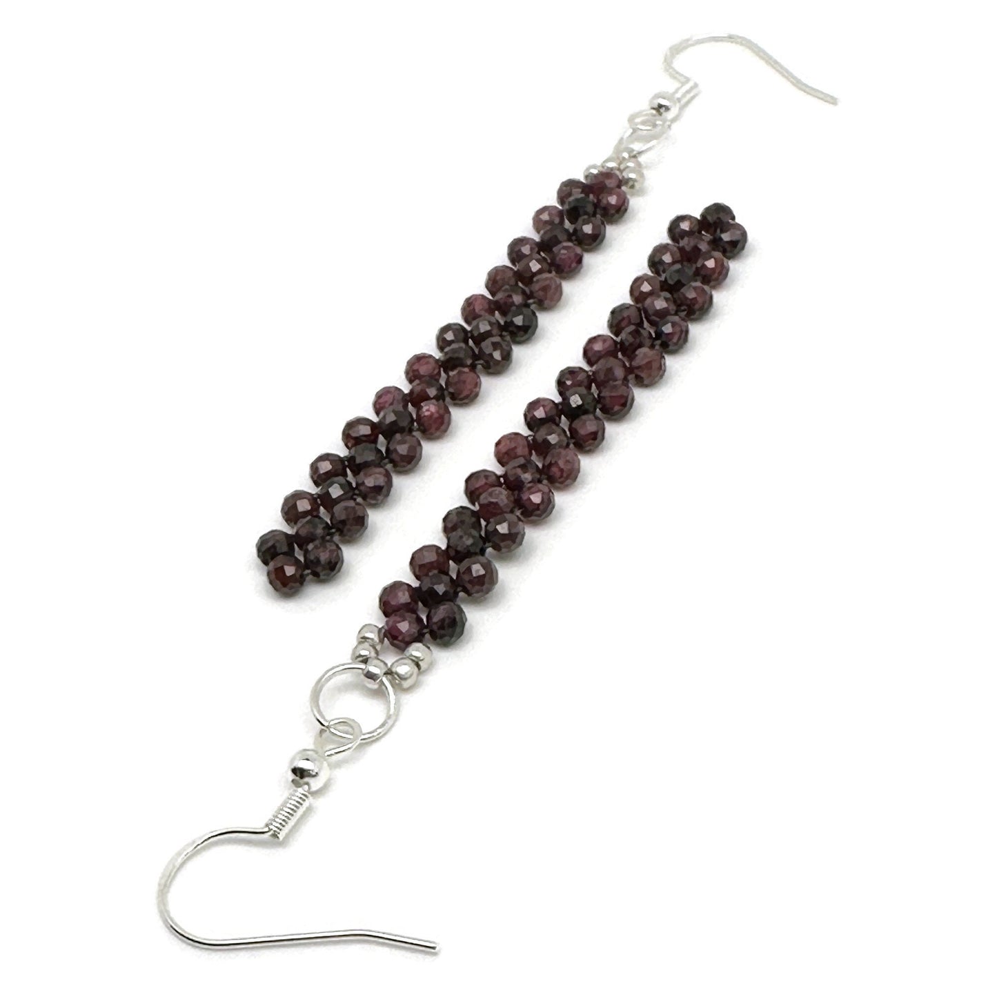 Beaded Gemstone Earrings Long Dangle Drop